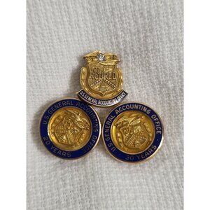 GAO General Accounting Office 10K Gold Career Pin Set 20/30/Retired Diamond 5g